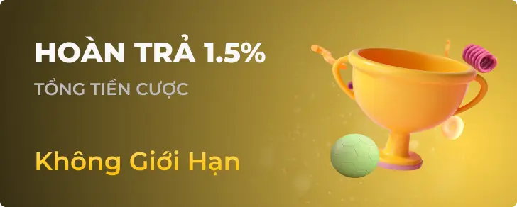 Ưu đãi Hoàn Trả 1.5% không giới hạn tại Rik VIP