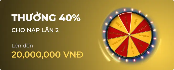 Khuyến mãi nạp lại Thưởng 40% tại Rik VIP