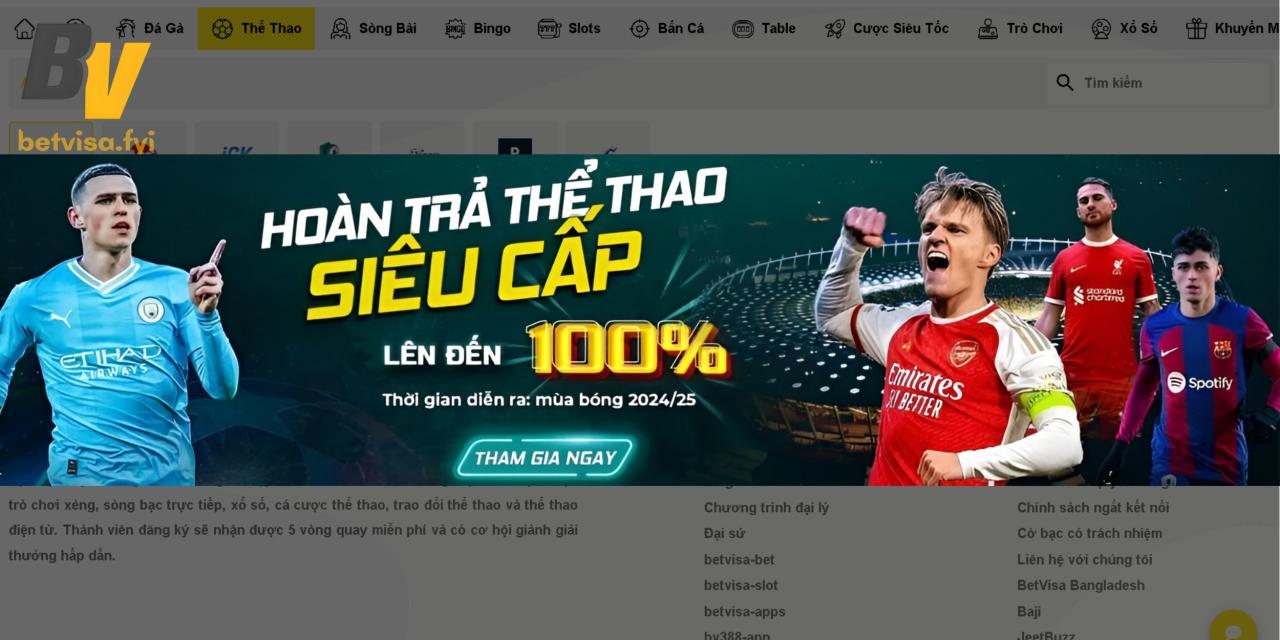 Giao diện cá cược thể thao trong ứng dụng RIK VIP